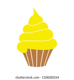 Cupcake vector illustration in flat style isolated on white background