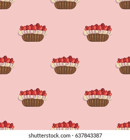 Cupcake, vector illustration, food, desert, pattern 