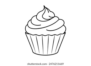 Ilustración vectorial de cupcake para proyectos de Diseño gráfico