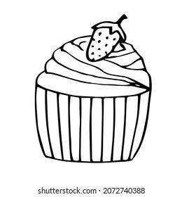 Cupcake vector illustration hand drawing doodle