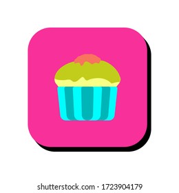 Cupcake vector illustration icon. Cupcake icon in two-dimensional shape. The concept of food and snacks by using a cupcake icon.