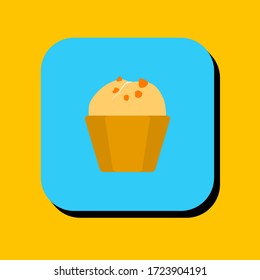 Cupcake vector illustration icon. Cupcake icon in two-dimensional shape. The concept of food and snacks by using a cupcake icon.