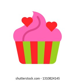 Cupcake vector illustration, Isolated flat design icon