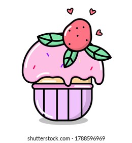
Cupcake vector illustration isolated on white background