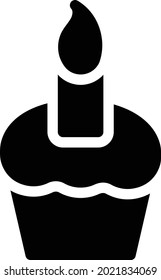 cupcake vector illustration isolated on a transparent background . glyph vector icons for concept or web graphics.