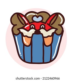 Cupcake vector illustration isolated on white background