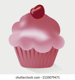Cupcake Vektorgrafik einzeln auf weißem Hintergrund