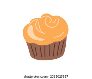 Cupcake, ilustración vectorial aislada en fondo blanco