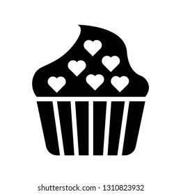 Cupcake vector illustration, Isolated solid design icon