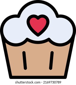 Cupcake Vector illustration on a transparent background.Premium quality symmbols.Stroke vector icon for concept and graphic design.