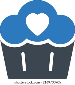 Cupcake Vector illustration on a transparent background.Premium quality symbols.Glyphs vector icon for concept and graphic design.