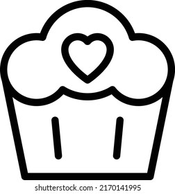 Cupcake Vector illustration on a transparent background.Premium quality symmbols.Stroke vector icon for concept and graphic design.