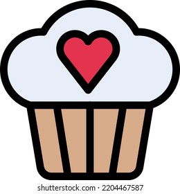 cupcake Vector illustration on a transparent background.Premium quality symmbols.Stroke vector icons for concept and graphic design. 