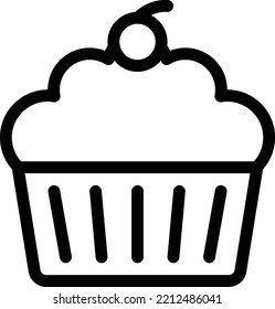 cupcake  Vector illustration on a transparent background. Premium quality symmbols. Thin line vector icons for concept and graphic design.