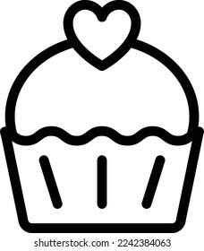 ilustración de cupcake Vector en un fondo transparente. Símbolos de calidad superior. Iconos vectoriales de línea delgada para el diseño de conceptos y gráficos. 
