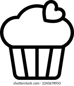 cupcake  Vector illustration on a transparent background. Premium quality symmbols. Thin line vector icons for concept and graphic design. 
