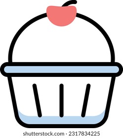 ilustración de cupcake Vector en un fondo transparente. Símbolos de calidad superior. Iconos vectoriales de color de línea para el concepto y el diseño gráfico.