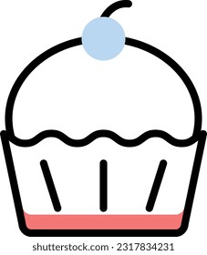 Cupcakes, Vektorgrafik auf transparentem Hintergrund. Hochwertige Symbole. Zeilenfarbige Vektorsymbole für Konzept und Grafikdesign.