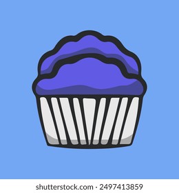 Cupcake vector illustration in simple flat style