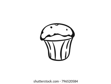Cupcake  vector illustrations hand drawn doodle
