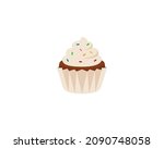 Cupcake vector isolated icon. Emoji illustration. Muffin vector emoticon