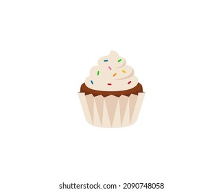 Cupcake vector isolated icon. Emoji illustration. Muffin vector emoticon