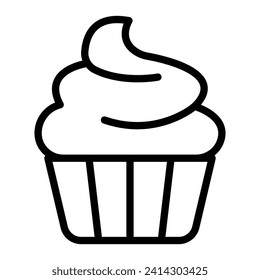 Cupcake Vector Line Icon Design