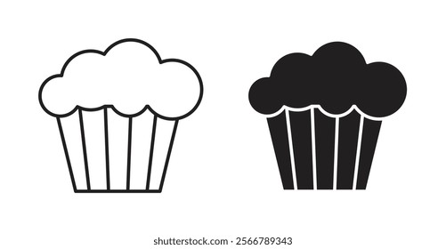 Cupcake vector line icon illustration