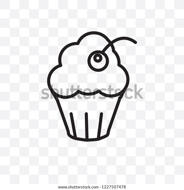 Cupcake Vector Linear Icon Isolated On Stock Vector Royalty Free