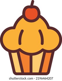 cupcake vector on white background. isolated Vector icon
