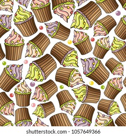 Cupcake vector pattern. Cupcake pattern background. Cupcake vector. Vector illustration.