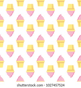 Cupcake vector pattern pink background