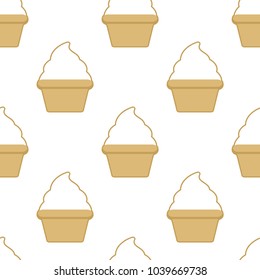Cupcake vector pattern white background