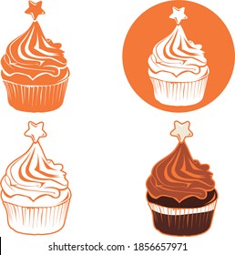 Cupcake vector, print, vinil, serigrafia