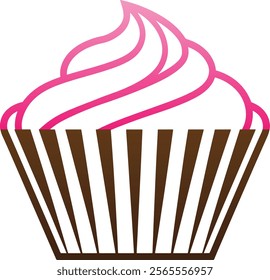 Cupcake Vector Simple Color Design