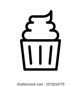 cupcake vector thin line icon 