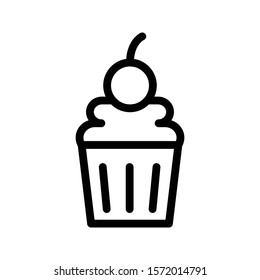 cupcake vector thin line icon 