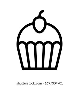 cupcake vector thin line icon 