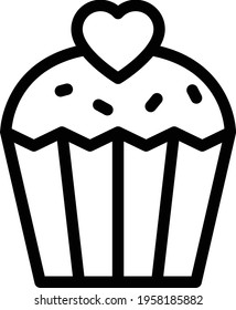 cupcake vector thin line icon