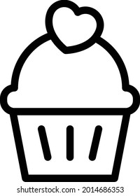 cupcake vector thin line icon