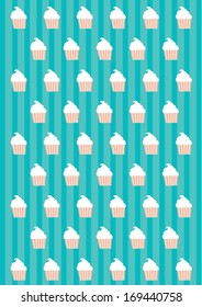 cupcake vector/illustration / background