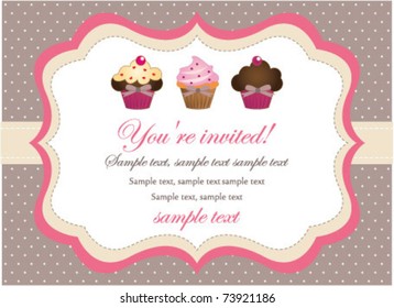 Cupcake vintage card