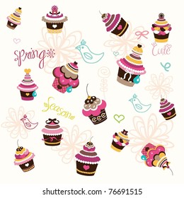 cupcake wall paper design