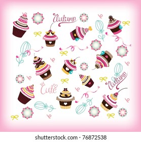 cupcake wall paper design