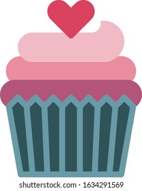 Cupcake - Wedding icon set. High quality flat vector illustration for website and mobile application.