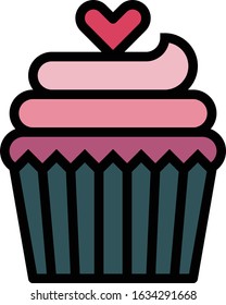 Cupcake - Wedding icon set. High quality filled outline vector illustration for website and mobile application.