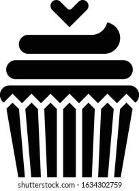 Cupcake - Wedding icon set. High quality solid vector illustration for website and mobile application.