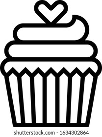 Cupcake - Wedding icon set. High quality outline vector illustration for website and mobile application.