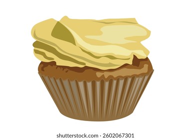 Cupcake with yellow frosting on top