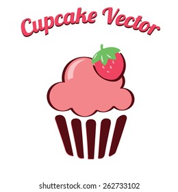 Cupcake yummy pink retro bakery logo badges and labels